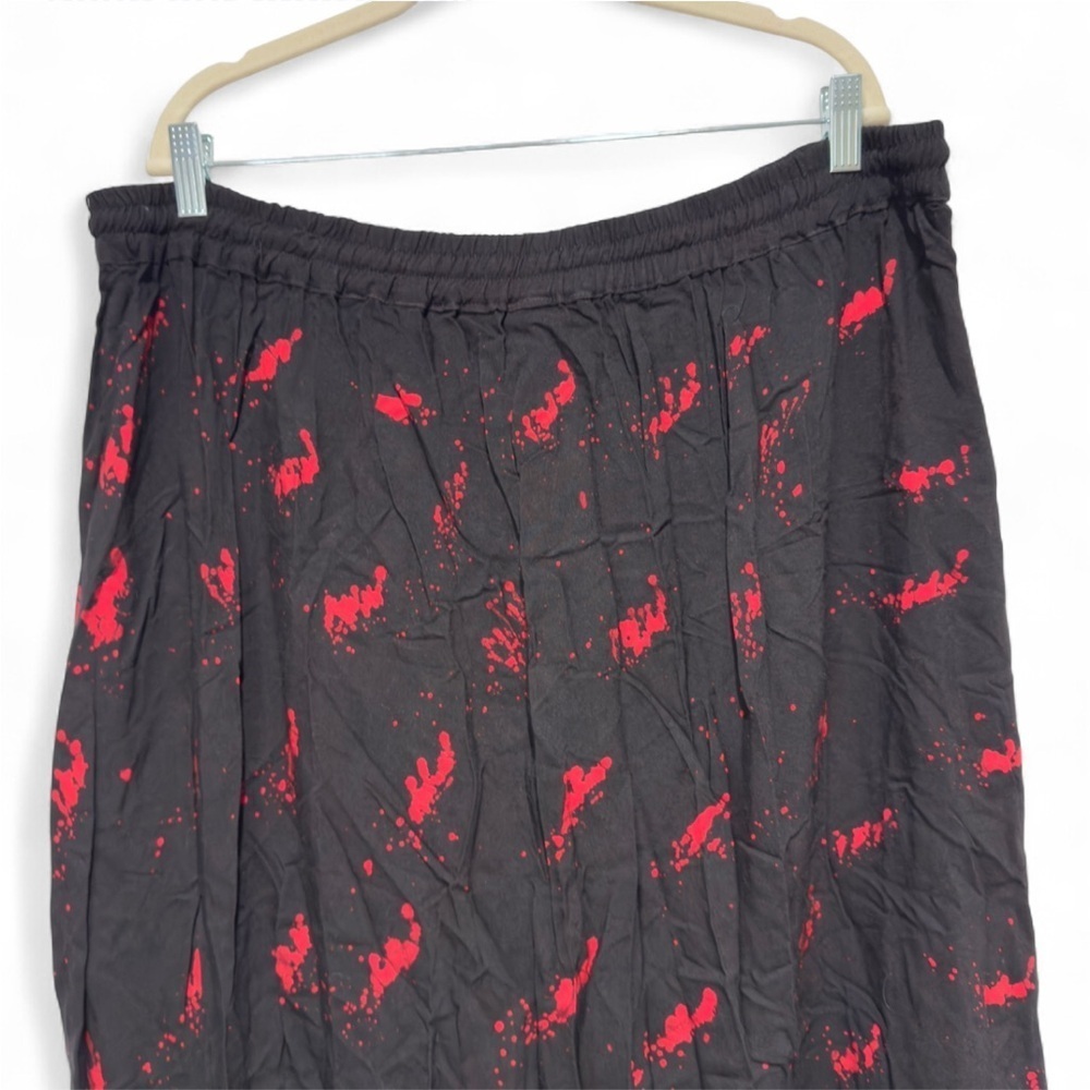 Neelam Fashions Boho Maxi Skirt Red Black Plus Size 1X/2X, Whimsigoth Festival - Picture 8 of 10